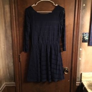 Lily rose navy blue dress with fitted 3/4 sleeves